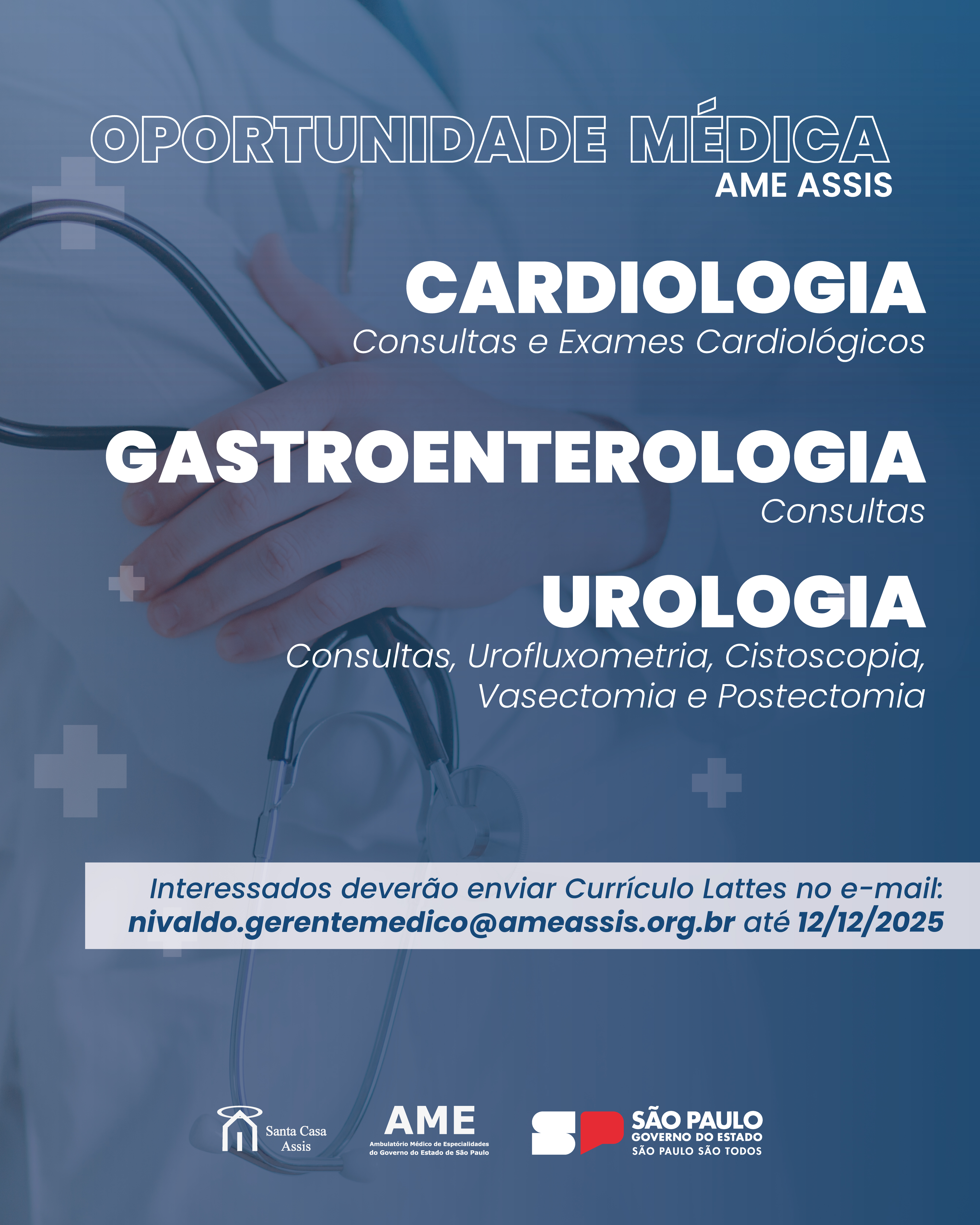 CADASTRO MÉDICO - CARDIOLOGIA, GASTROENTEROLOGIA E UROLOGIA