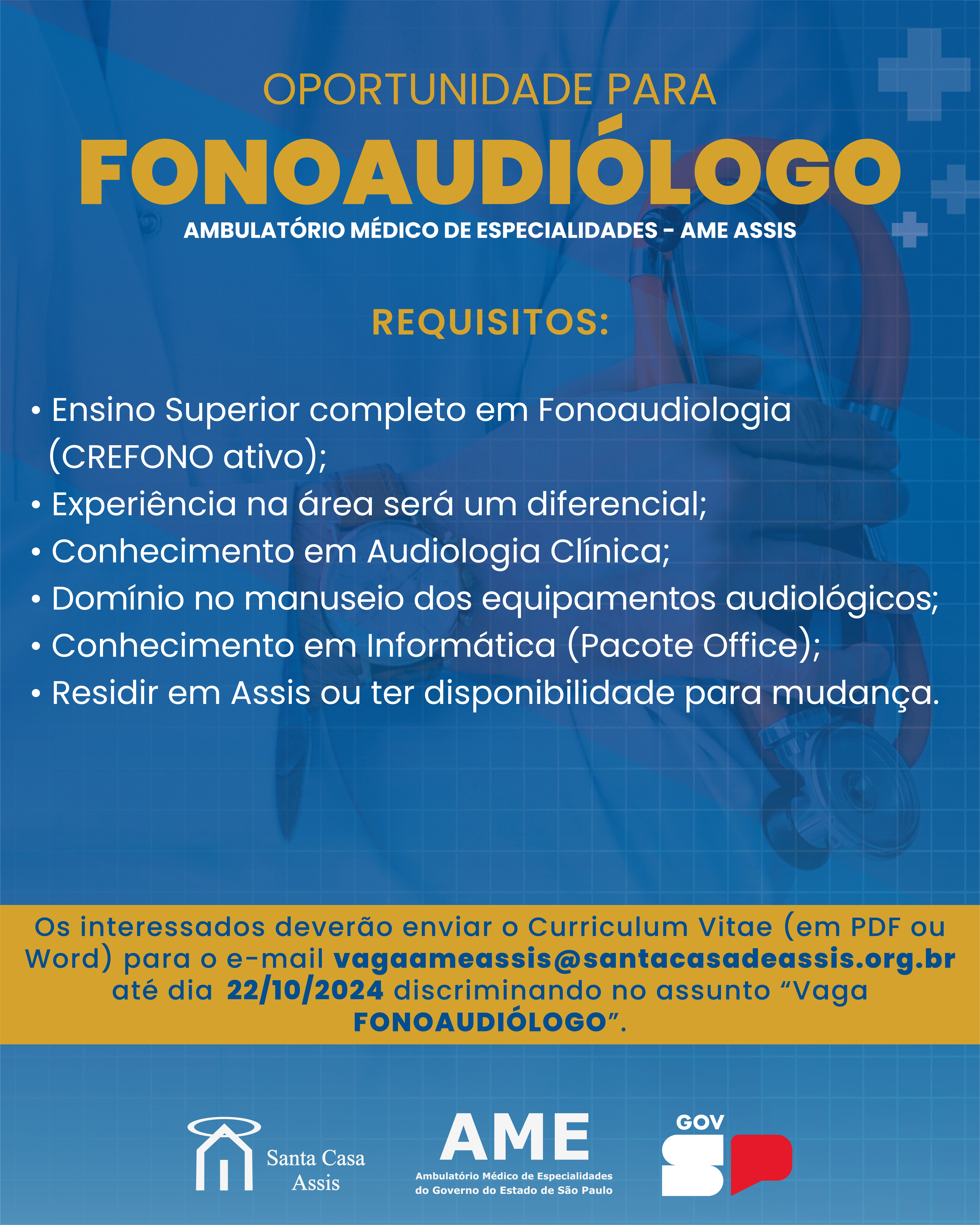 OPORTUNIDADE AME ASSIS - FONOAUDIÓLOGO