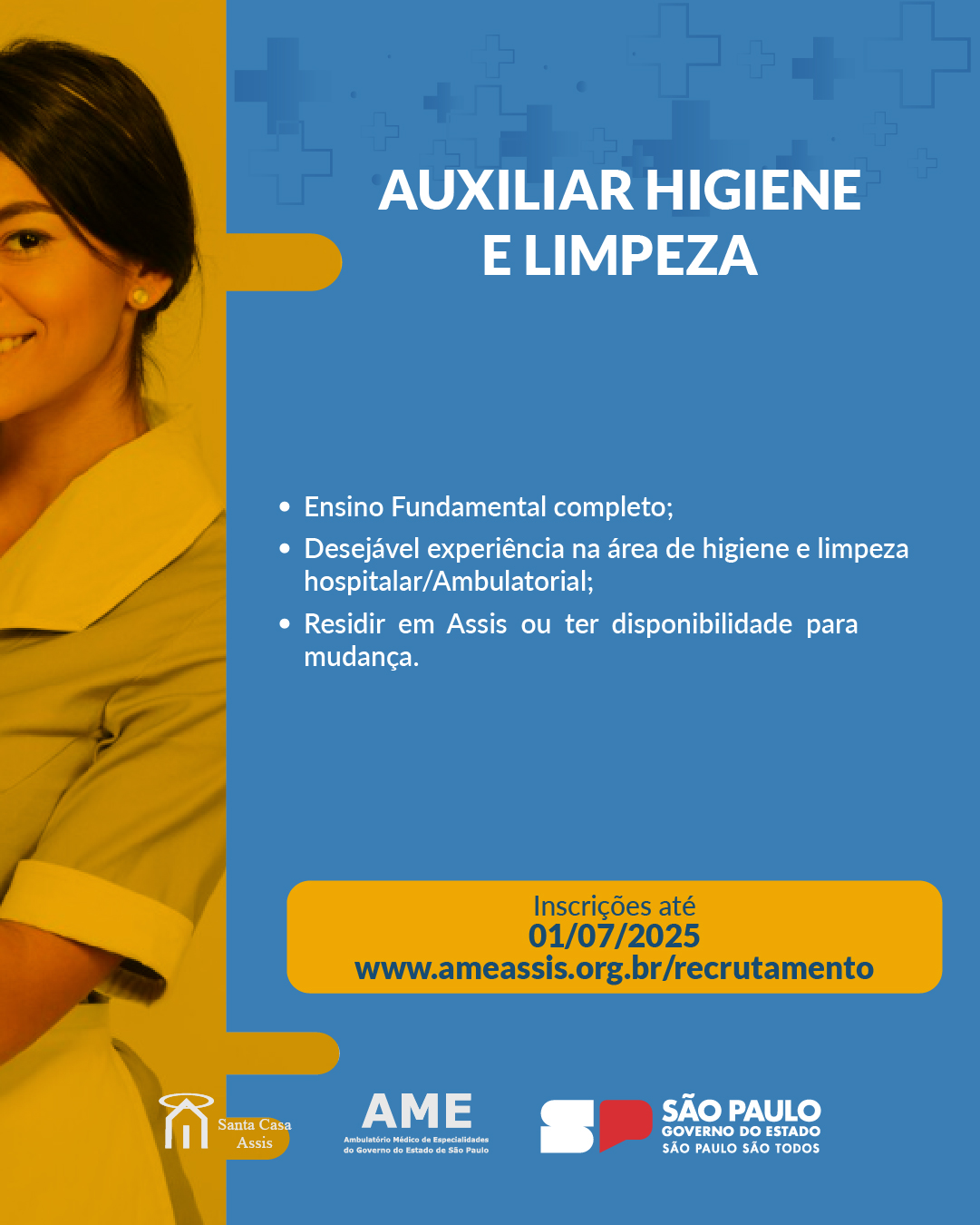 OPORTUNIDADE AUXILIAR DE HIGIENE E LIMPEZA